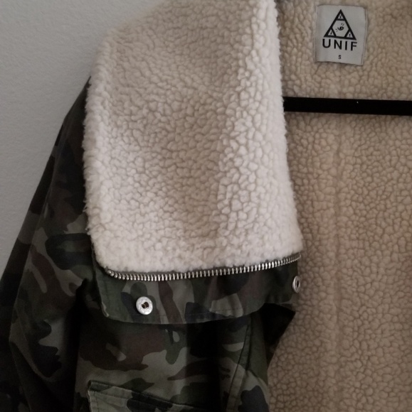 UNIF × Urban Outfitters Sherpa Lined Bomber Jacket - Picture 6 of 7